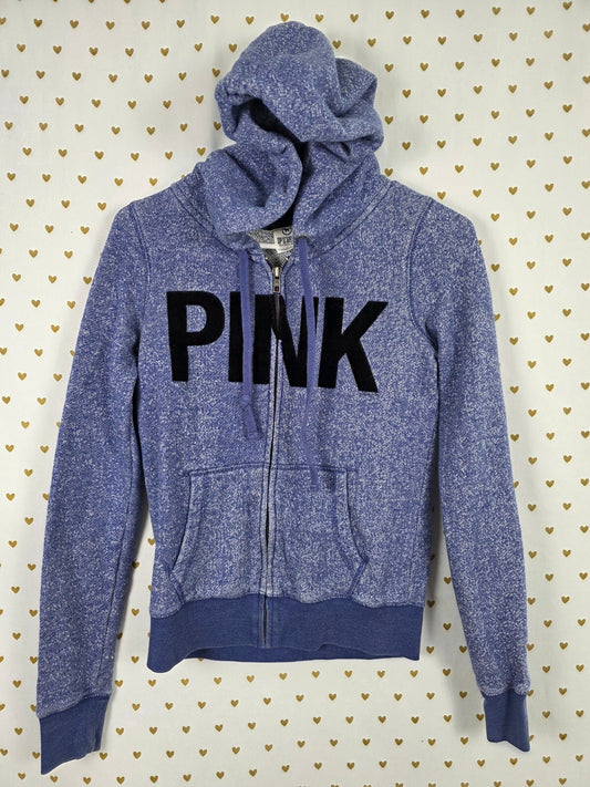 Victorias Secret Pink Vintage Logo Full zip Hoodie Small Purple