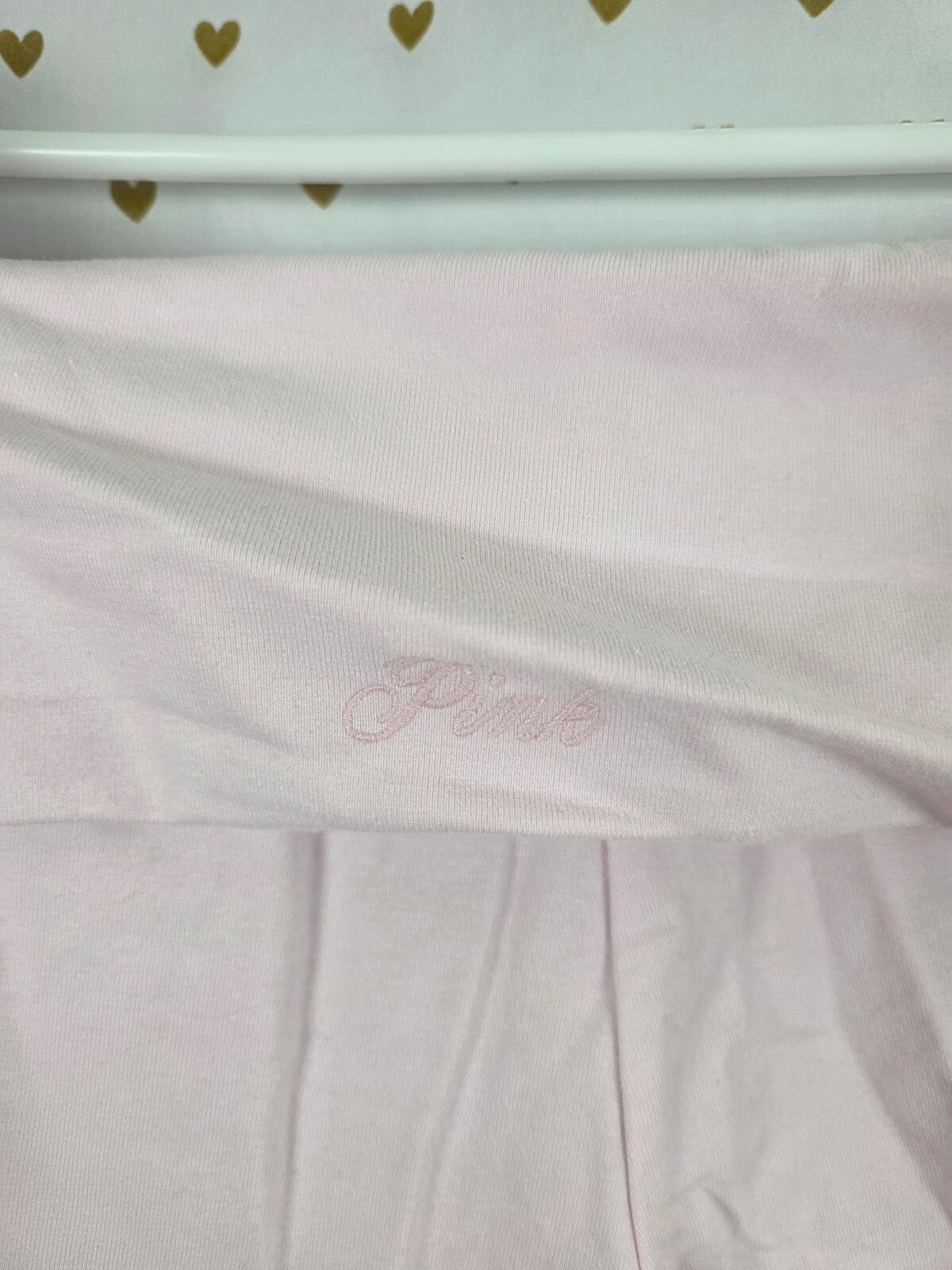 Victorias Secret PINK Wide Leg Flare Foldover Yoga pants Light pink Large