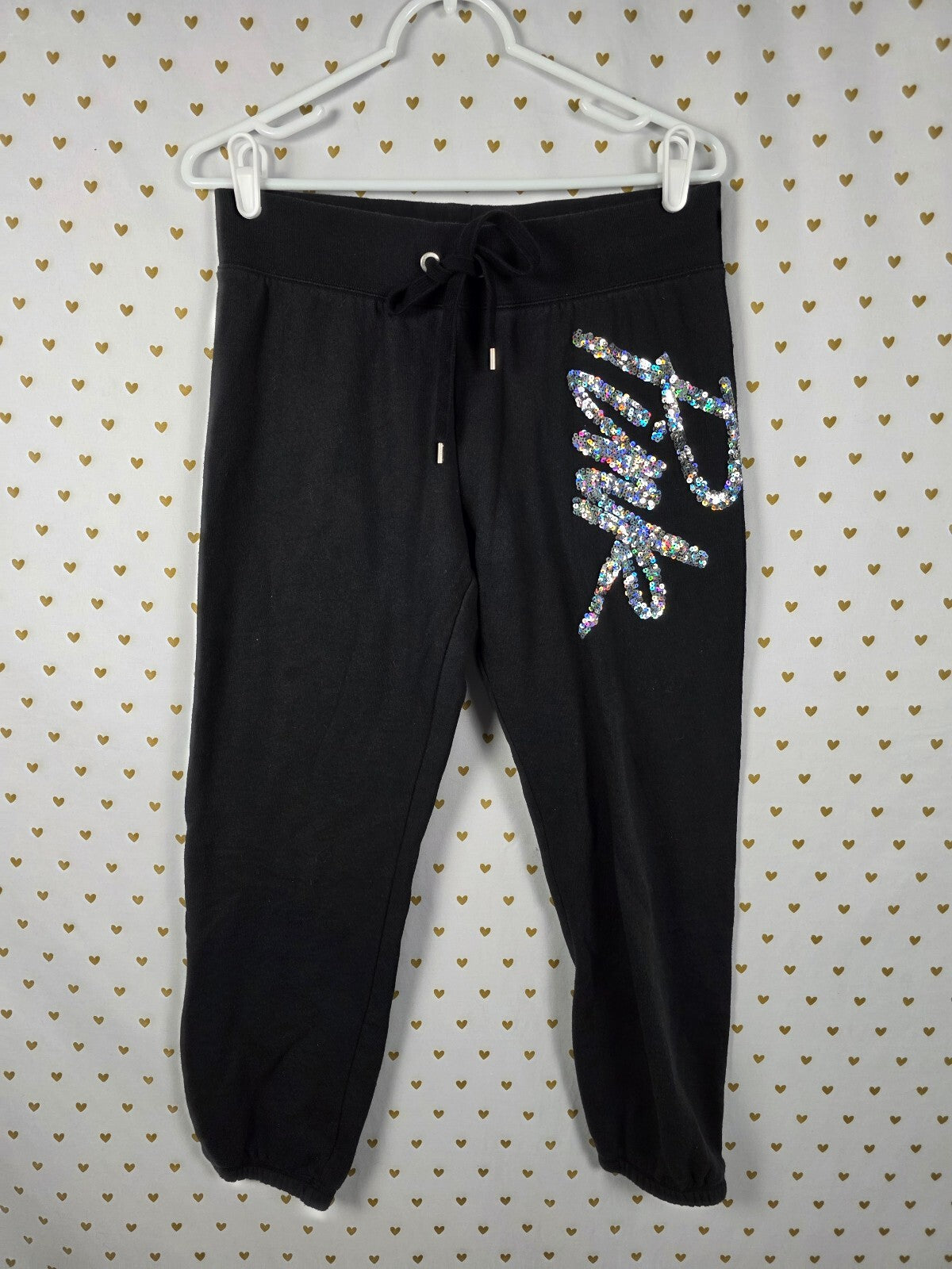 Victorias Secret PINK Silver Sequined Bling Sweats Sweatpants Small