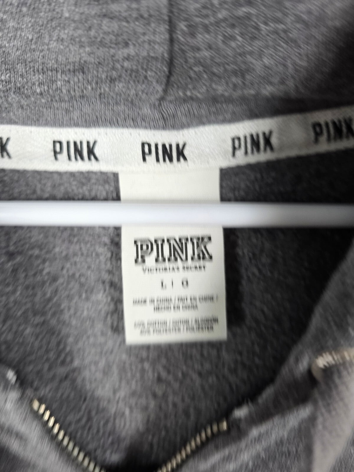 Victorias Secret Pink LOVE Bling Sequined Full zip Hoodie Jacket LARGE