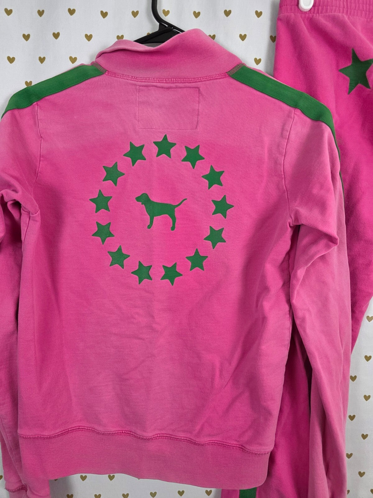 Vintage Victoria's Secret PINK Shining Pink Stars Tracksuit Set XS