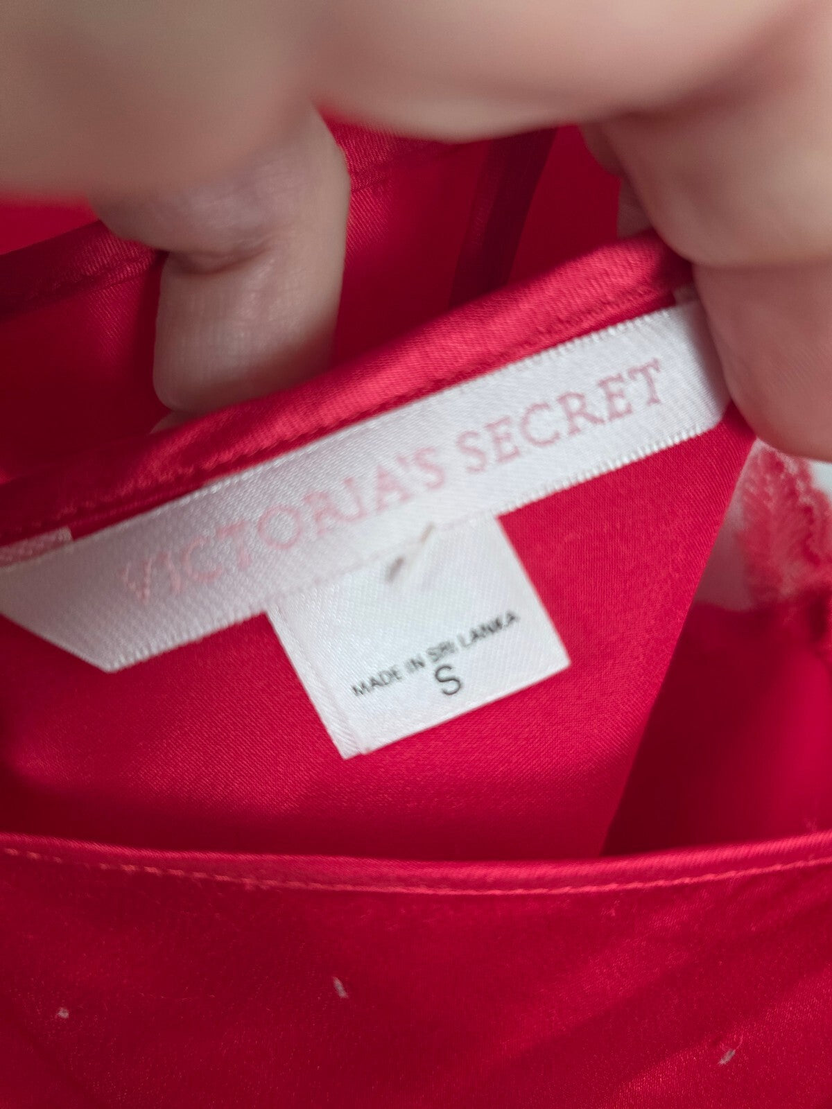 Victorias Secret Red Small Satin Silky Slip Dress Nightie Lingerie