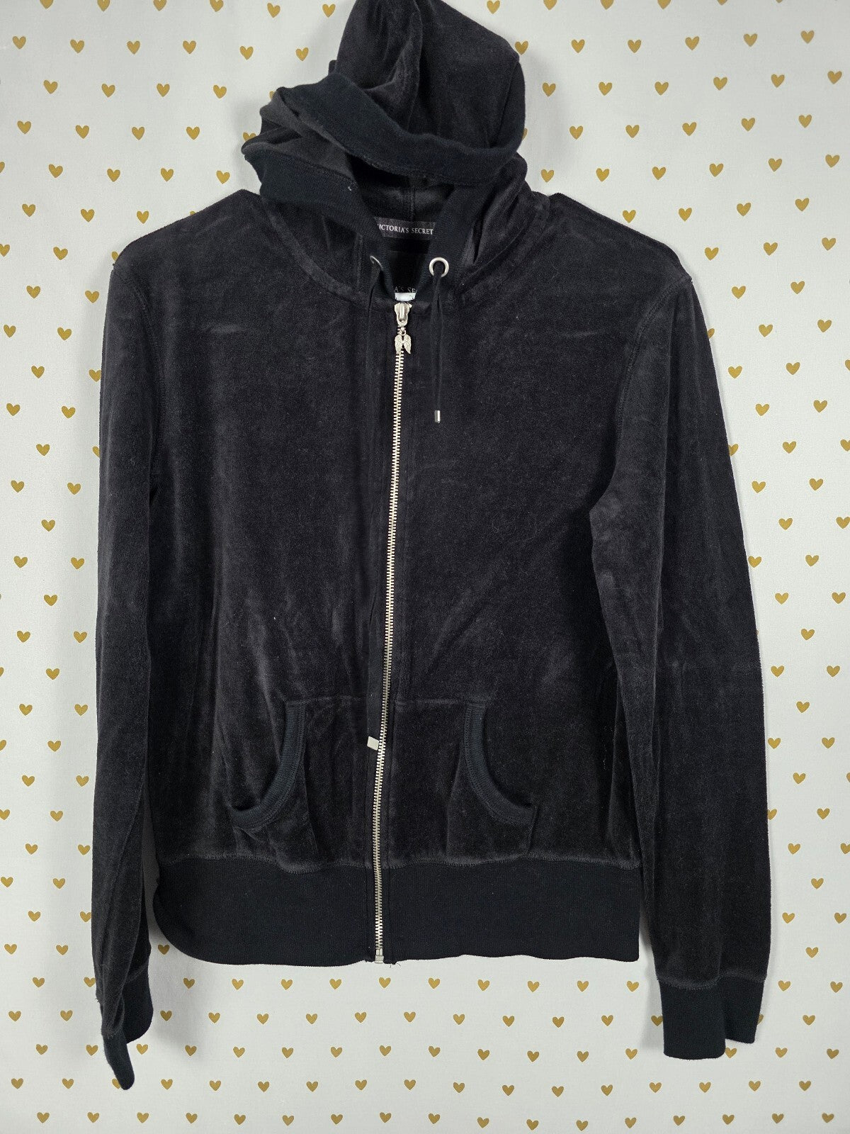 Victorias Secret ANGELS Velour WINGS Full Zip Hoodie Jacket MEDIUM