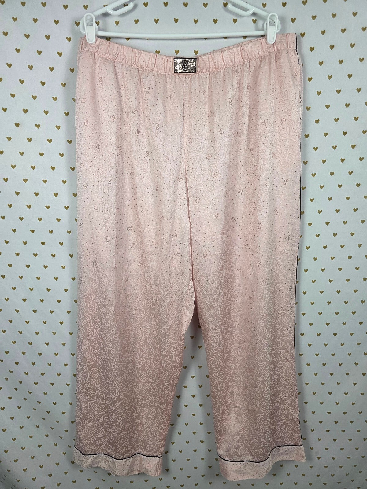 Victorias Secret BLING LOGO Satin 2XL XXL Pocket  Sleep Pants Pajama PJ Bottoms