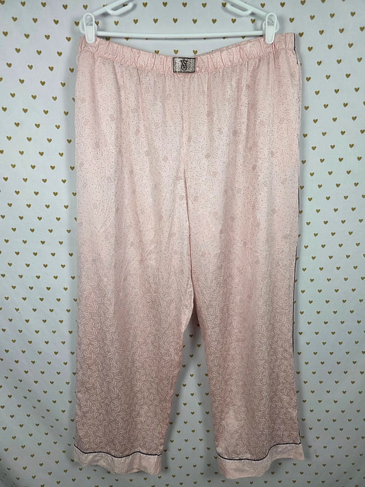 Victorias Secret BLING LOGO Satin 2XL XXL Pocket  Sleep Pants Pajama PJ Bottoms