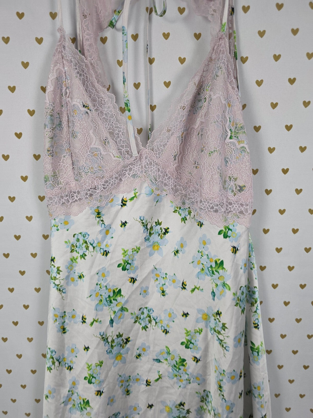 Victorias Secret Floral Open Back sexy slip dress Nightie Lingerie Sleep LARGE