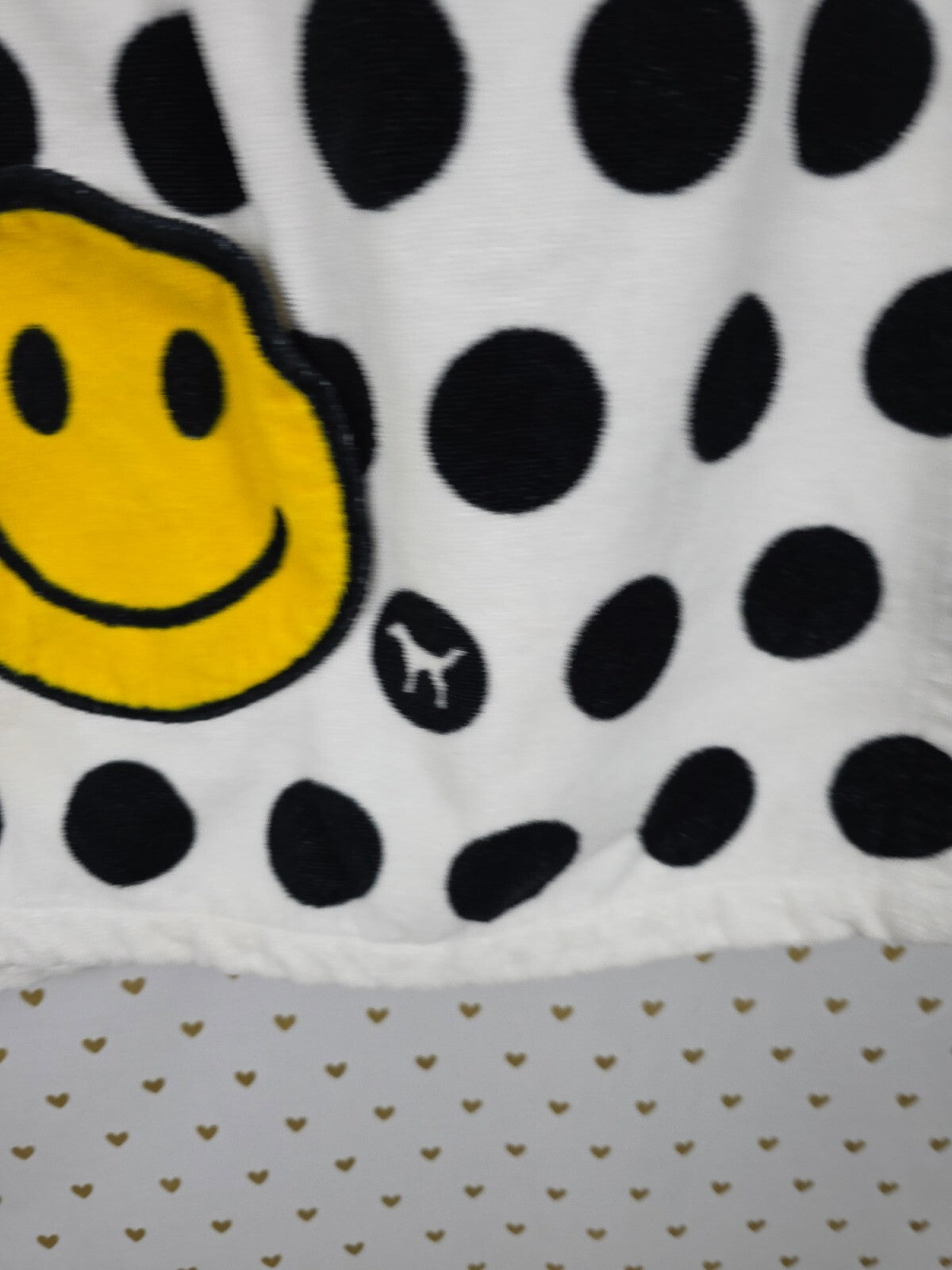Victoria's Secret PINK Polka Dot Plush Spa Bath Wrap Towel Cover Up Smiley