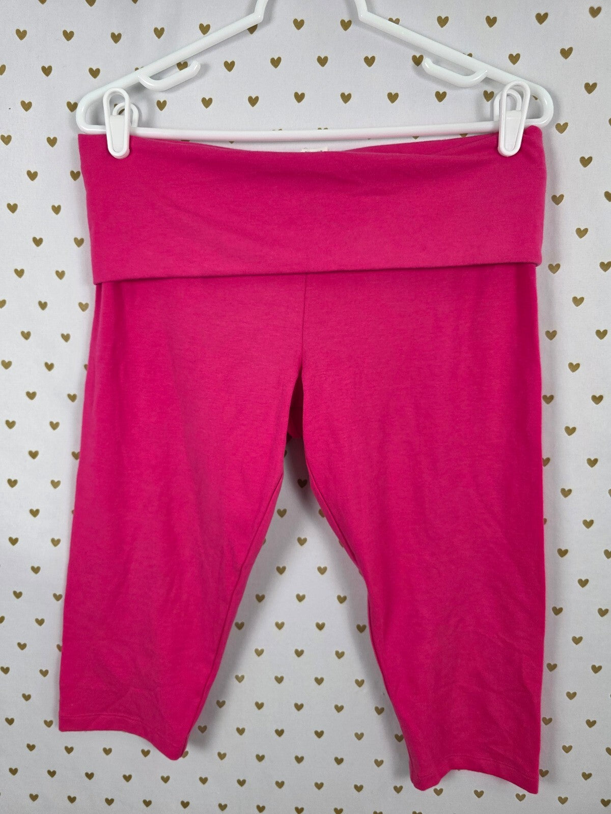 Victorias Secret PINK New NWT Foldover Yoga Pants Logo studded Capri Pants L