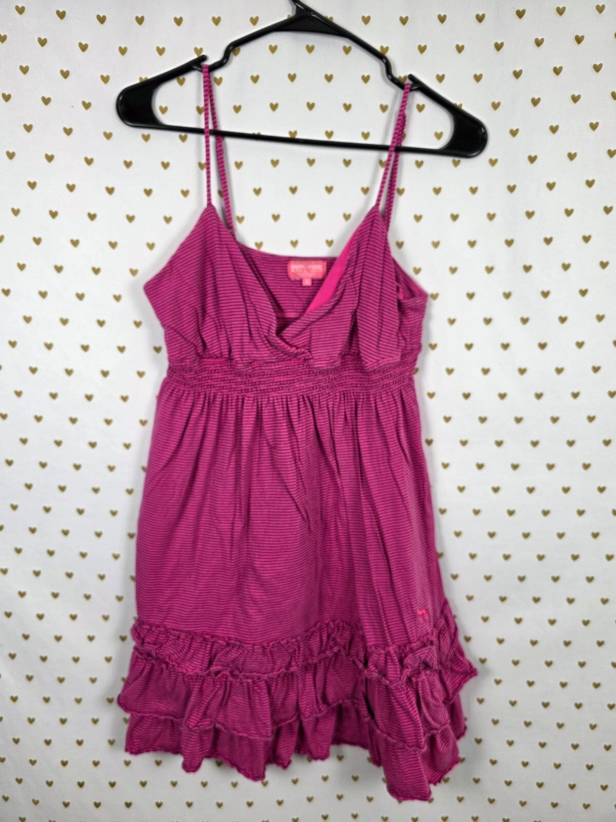 Victorias Secret PINK Vintage Ruffled Striped Tank Top Dress Y2k Large Univ