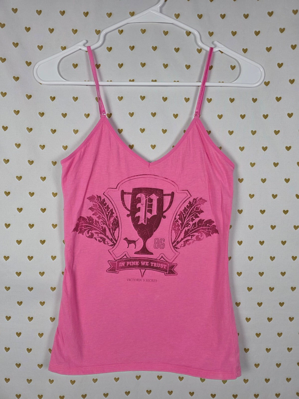 Victorias Secret PINK VINTAGE Tank Top Y2k Cami Trophy Cotton Small