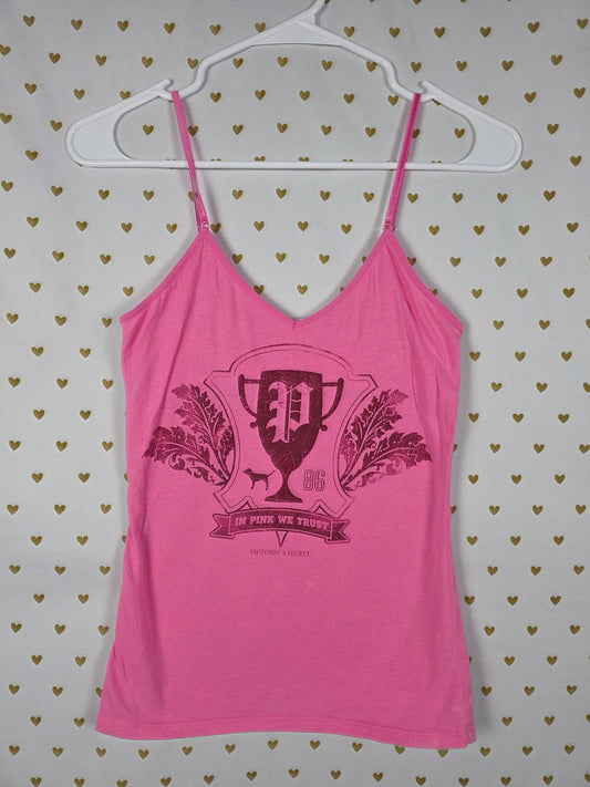 Victorias Secret PINK VINTAGE Tank Top Y2k Cami Trophy Cotton Small
