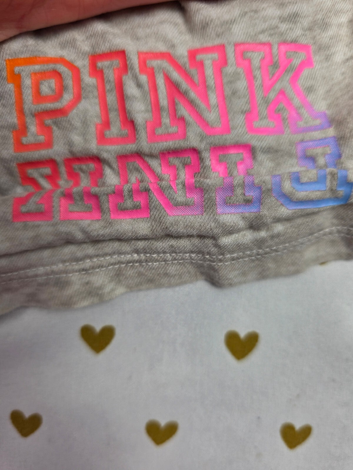 Victorias Secret PINK Grey Logo XL Sleep Shorts Boxers Pajama Bottoms
