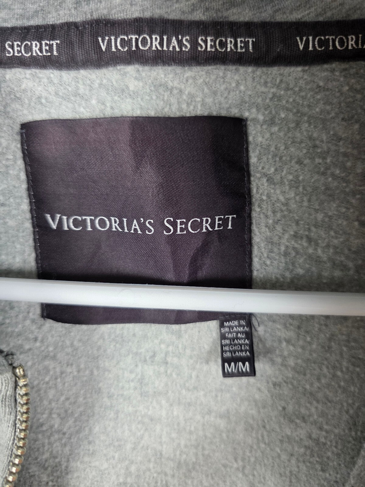 Victorias Secret ANGELS Bling Wings Full zip grey Jacket Studded MEDIUM