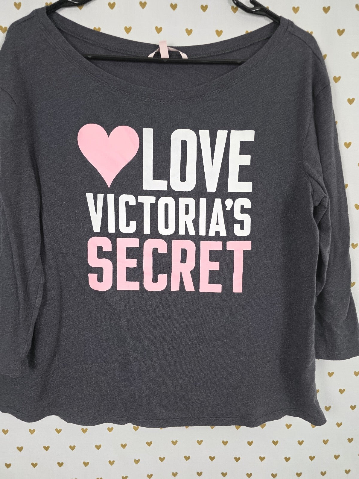 Victorias Secret I Love Quarter Sleeve Tee shirt Medium