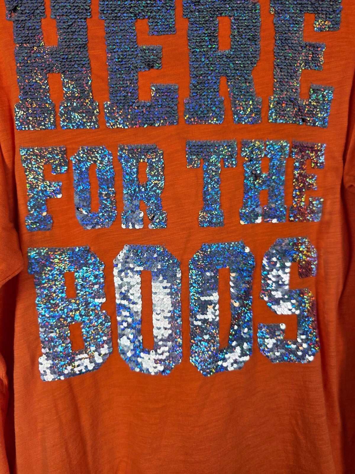 Victorias Secret PINK HTF HALLOWEEN Here for the BOOS BLING Tee Lace front MED