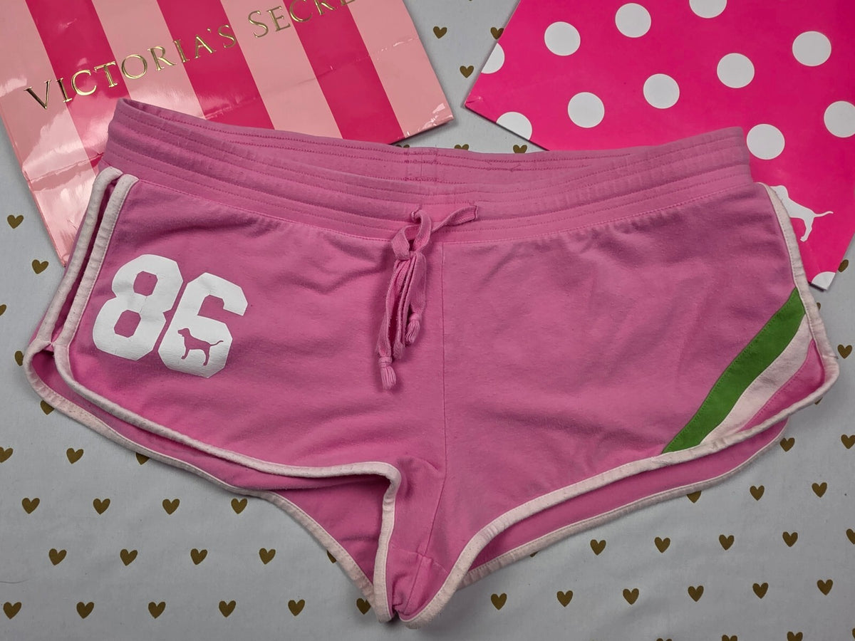 Vintage Y2K Victoria's Secret PINK 86 Dog Micro Mini Shorts M Pink