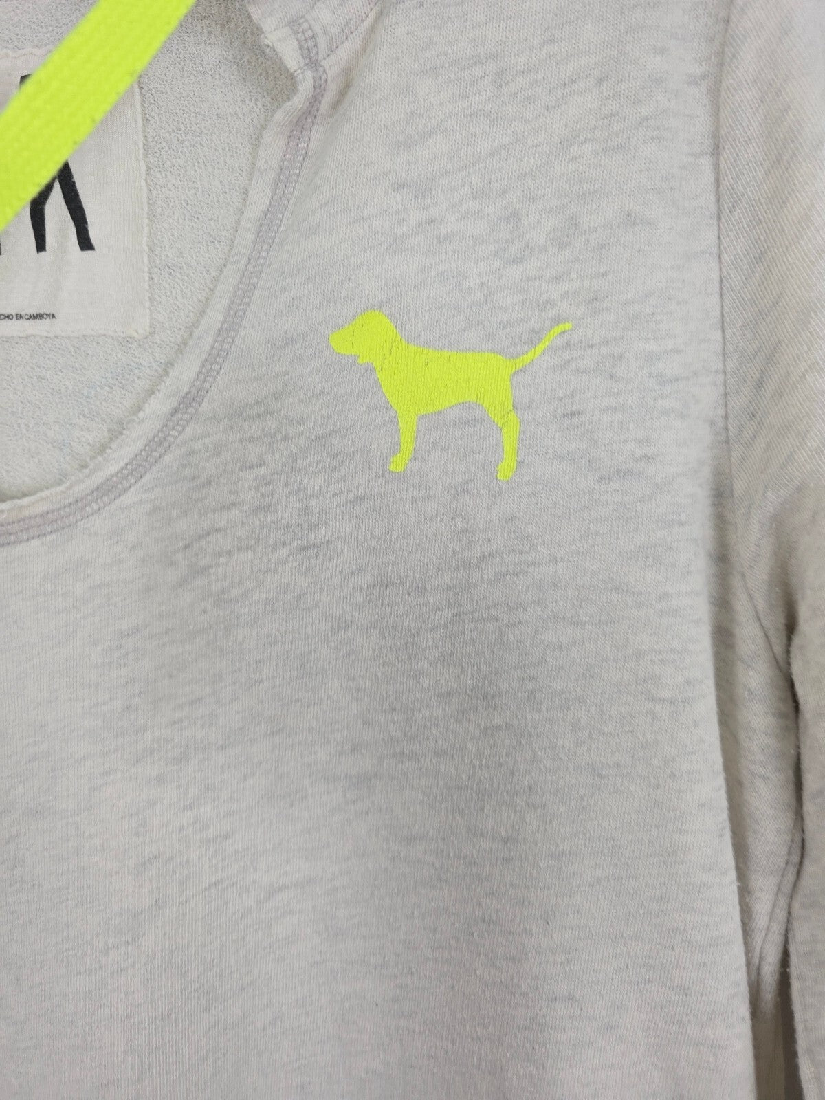 Victorias Secret Pink Neon Pullover Hooded Thin Sweater Tee Small