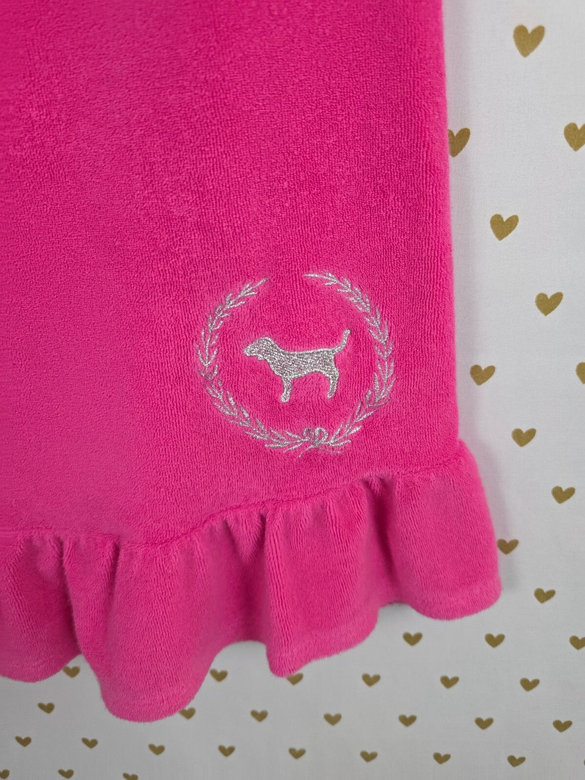 Victoria Secret PINK Velour VINTAGE LOVE Strapless Dress UNIVERSITY RARE XS SM