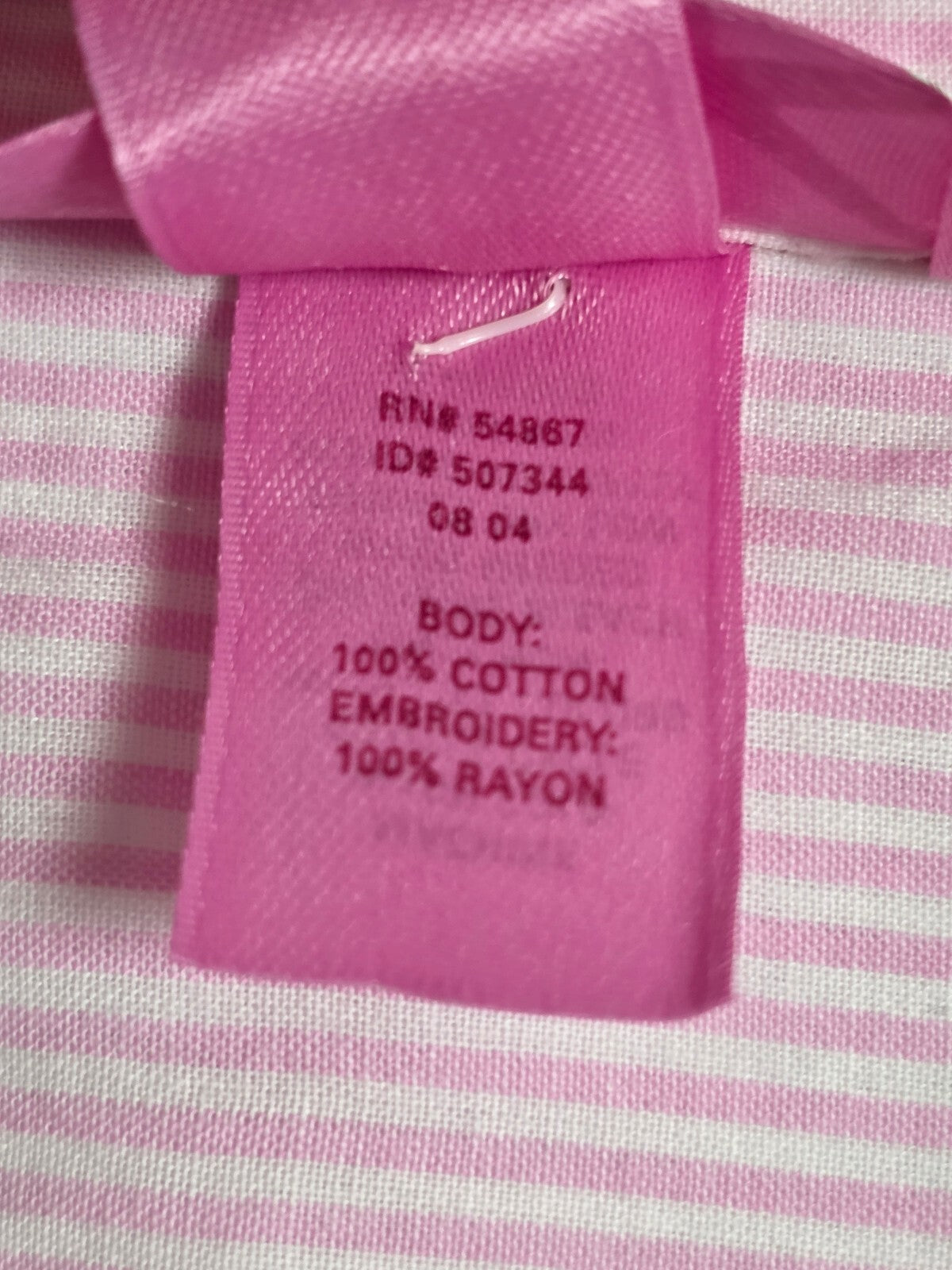 Vintage 2004 Victoria's Secret PINK Sleep Shirt XS Striped Dog Logo Y2K