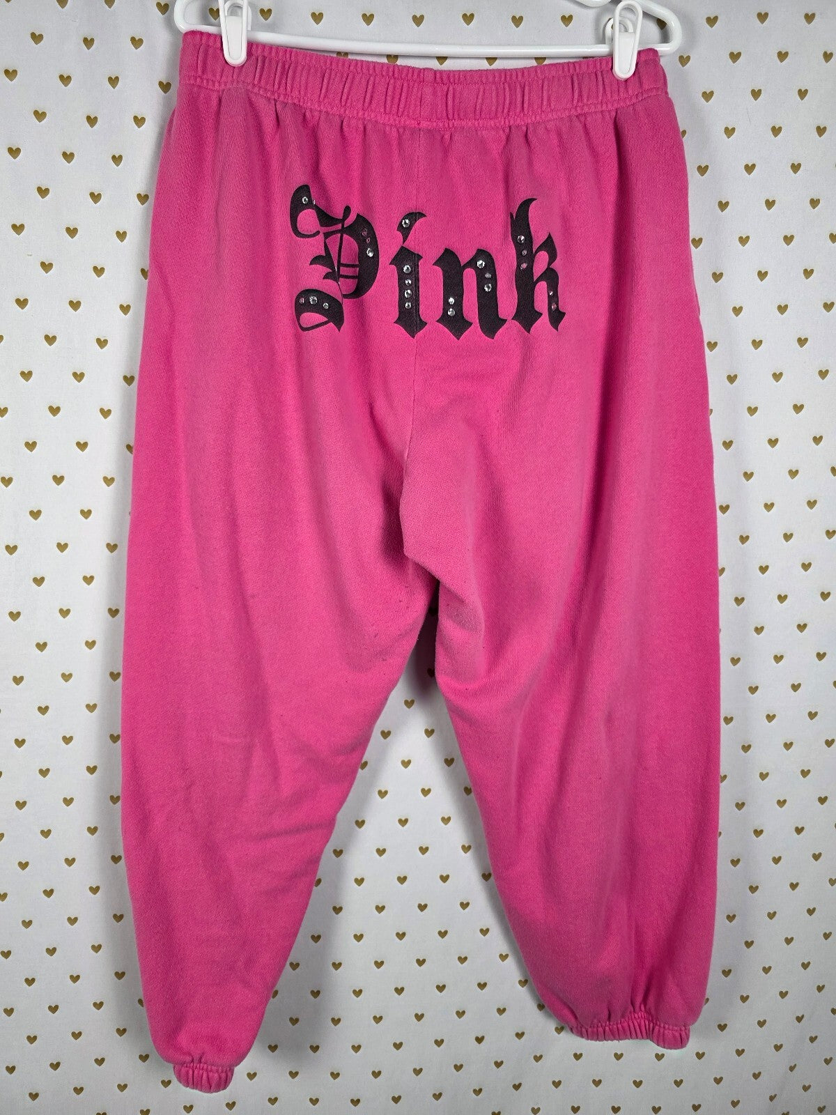 Victoria's Secret PINK Old English BLING Hoodie Sweatpants set Gothic Halloween