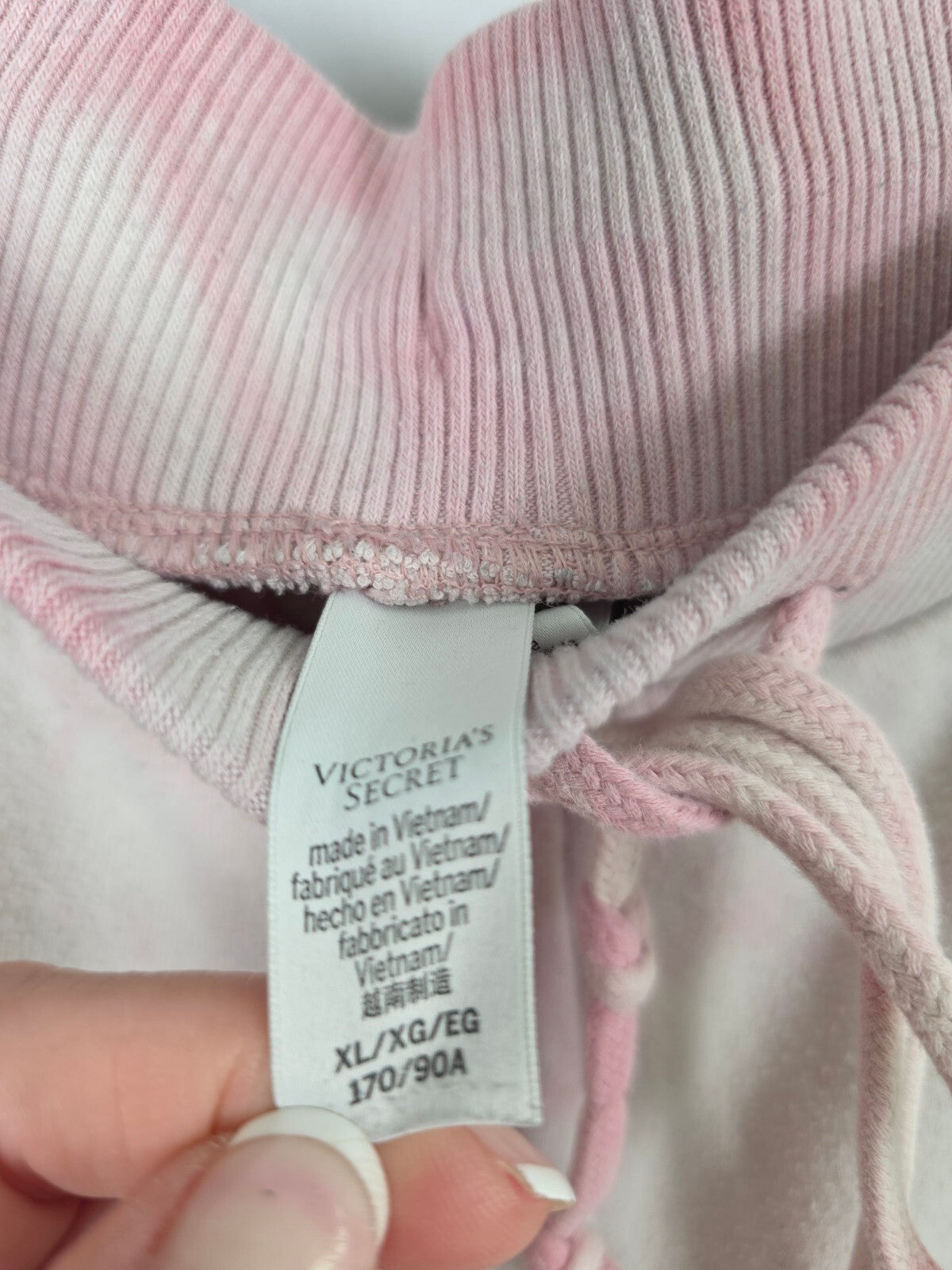 Victorias Secret Tye Dye Super Soft Pink Sweater Sweats Outfit Set XL