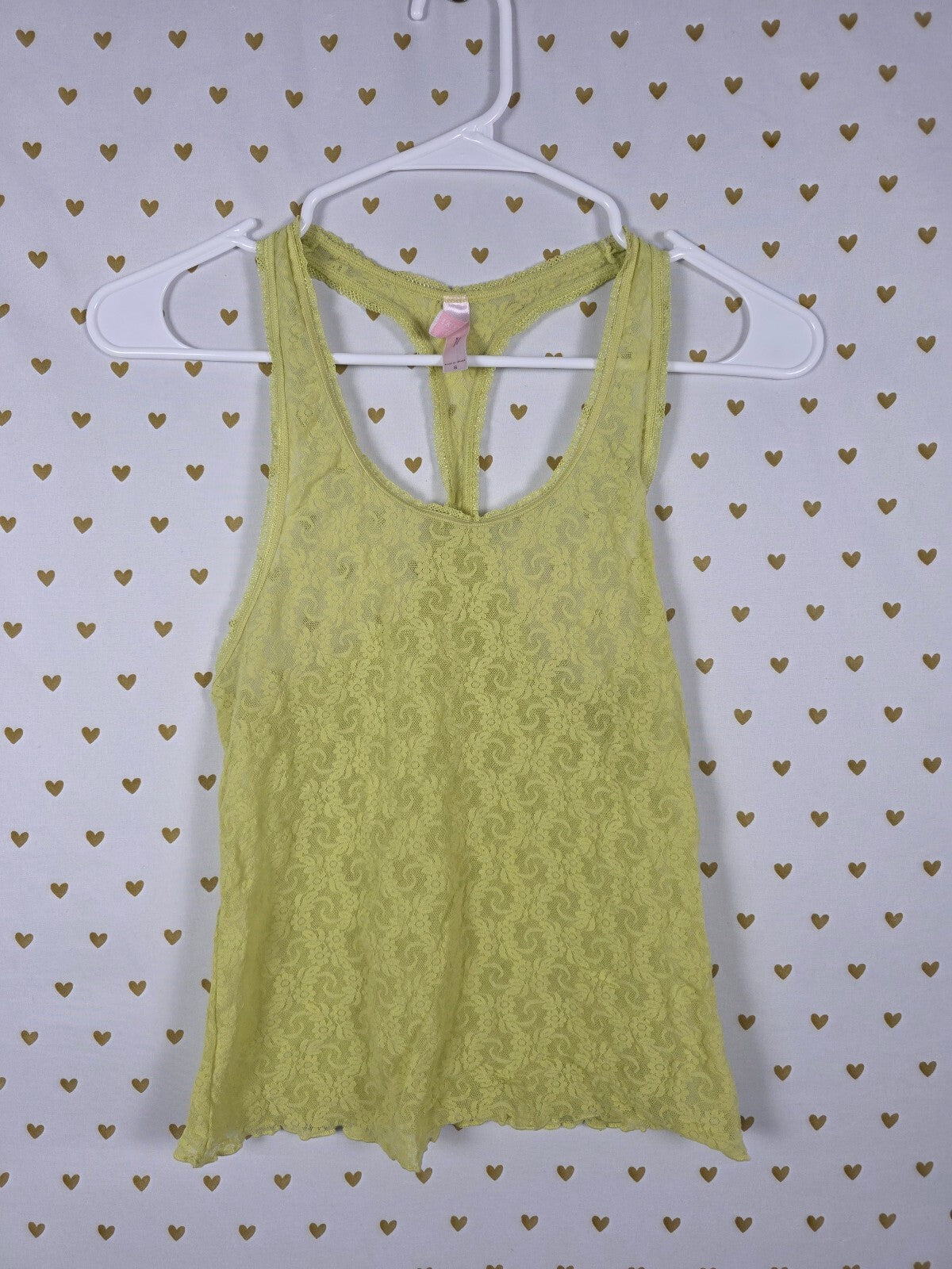 Victorias Secret PINK Vintage Y2 Lace Stretch Tank Top SMALL '02