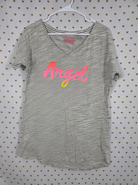 Victorias Secret ANGEL V neck sleep Shirt Nightgown Grey Pajama PJ SMALL