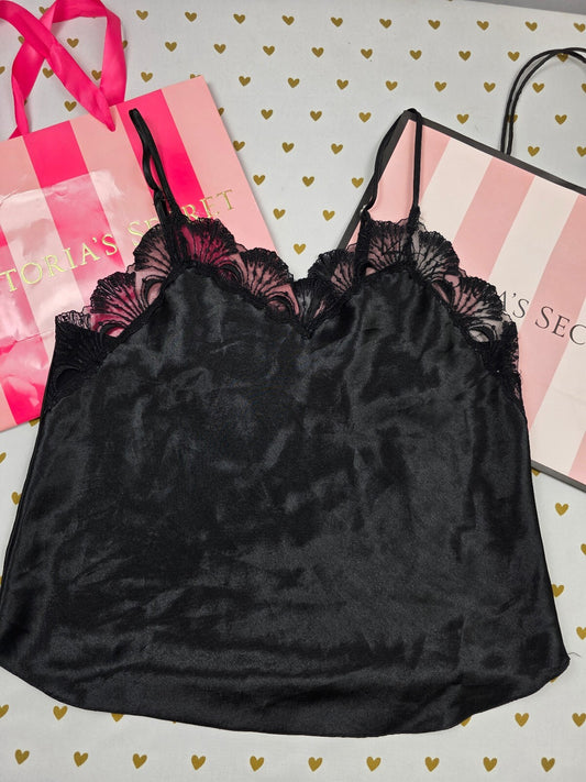 Victorias Secret Vintage Gold Label Babydoll Tank Top Lace Accent Small
