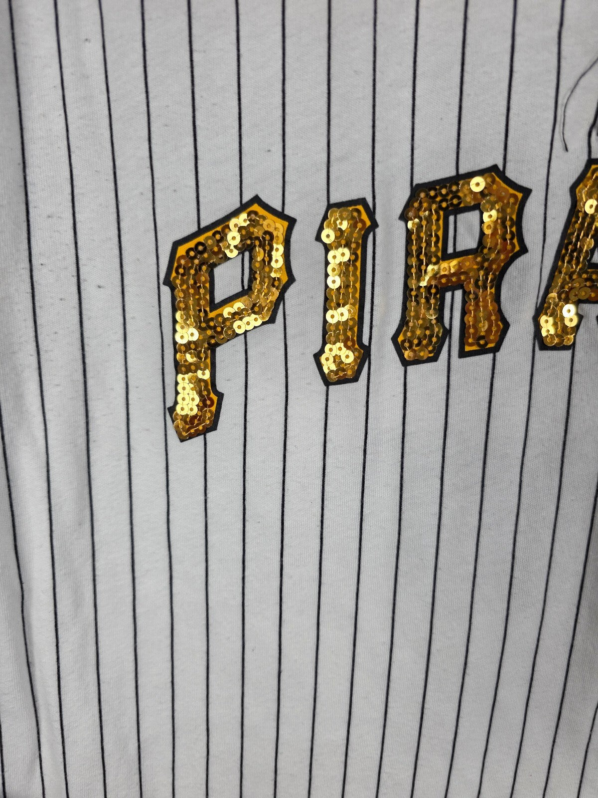 Victoria's Secret PINK Pittsburgh Pirates Sequin Baseball Shirt L MLB BLING