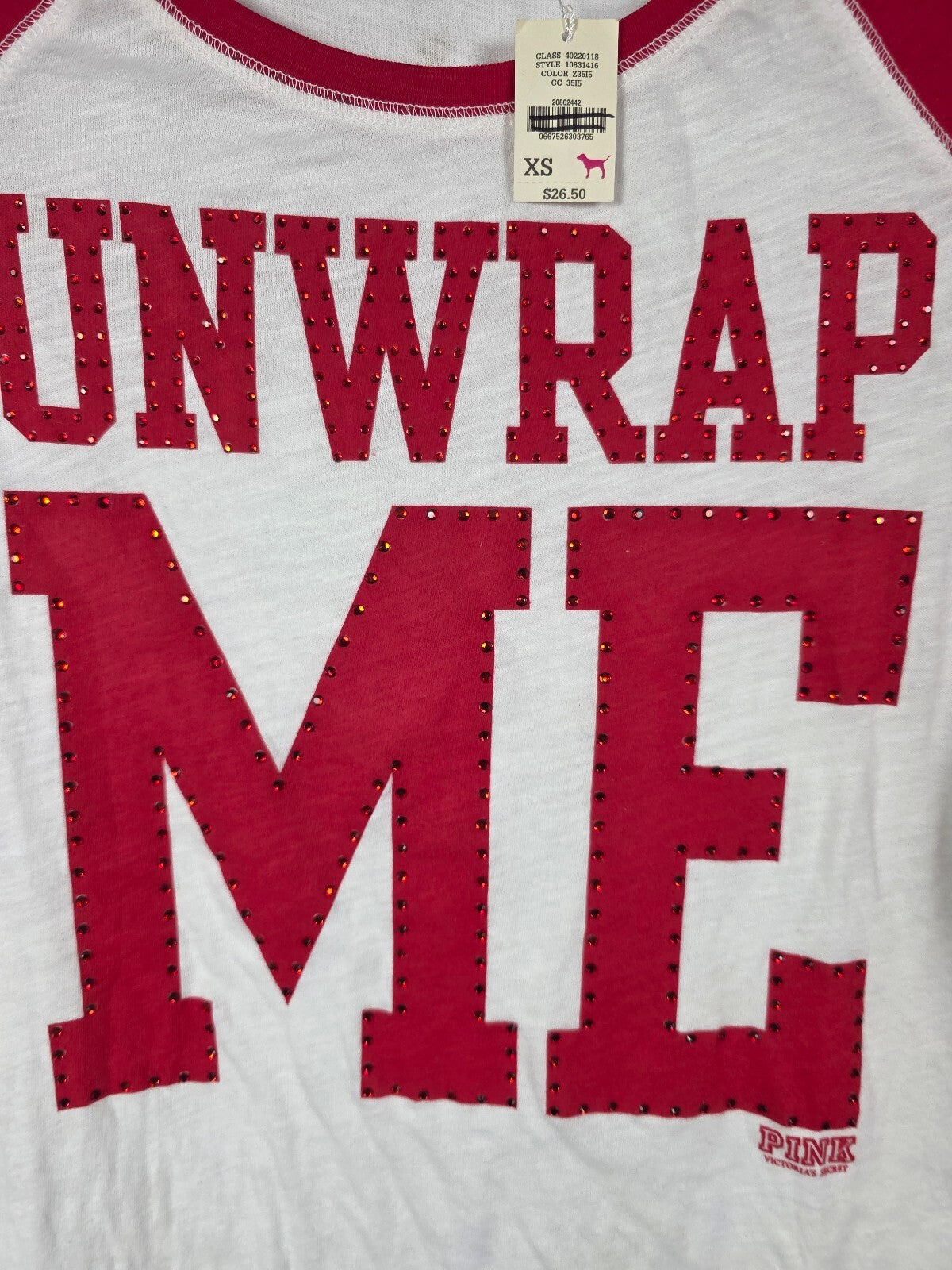 NWT PINK Victoria's Secret Unwrap Me Rhinestone Sleep Shirt Nightgown XS