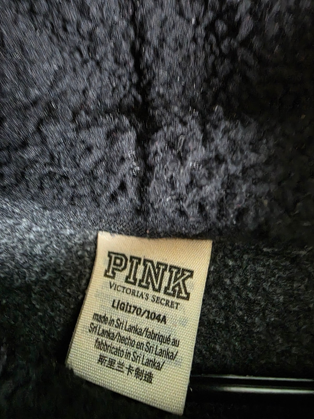 Victorias Secret Pink Gold Bling Sherpa Hood Pullover Sweater Hoodie Large