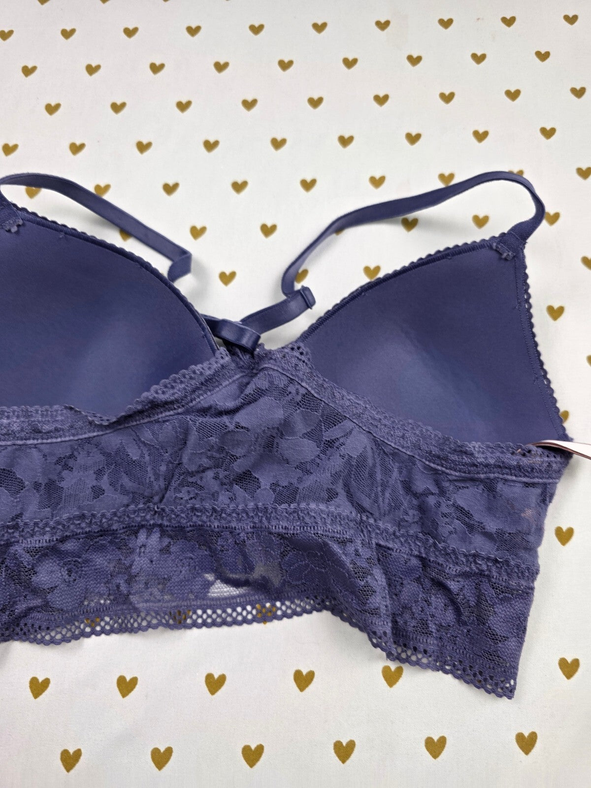 Victorias Secret Blue soft Lace Small Bralette Bra Top Tank