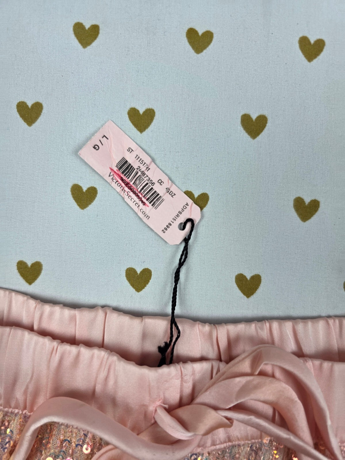 Victoria's Secret Sequin Sleep Shorts Pink Iridescent Glam Lounge L Large NWT