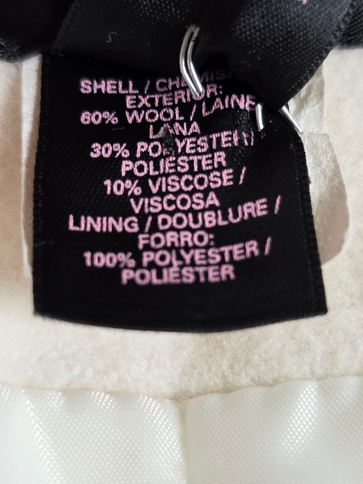 Victoria's Secret Ivory Wool Blend Pea Coat Double Breasted Jacket Size 2
