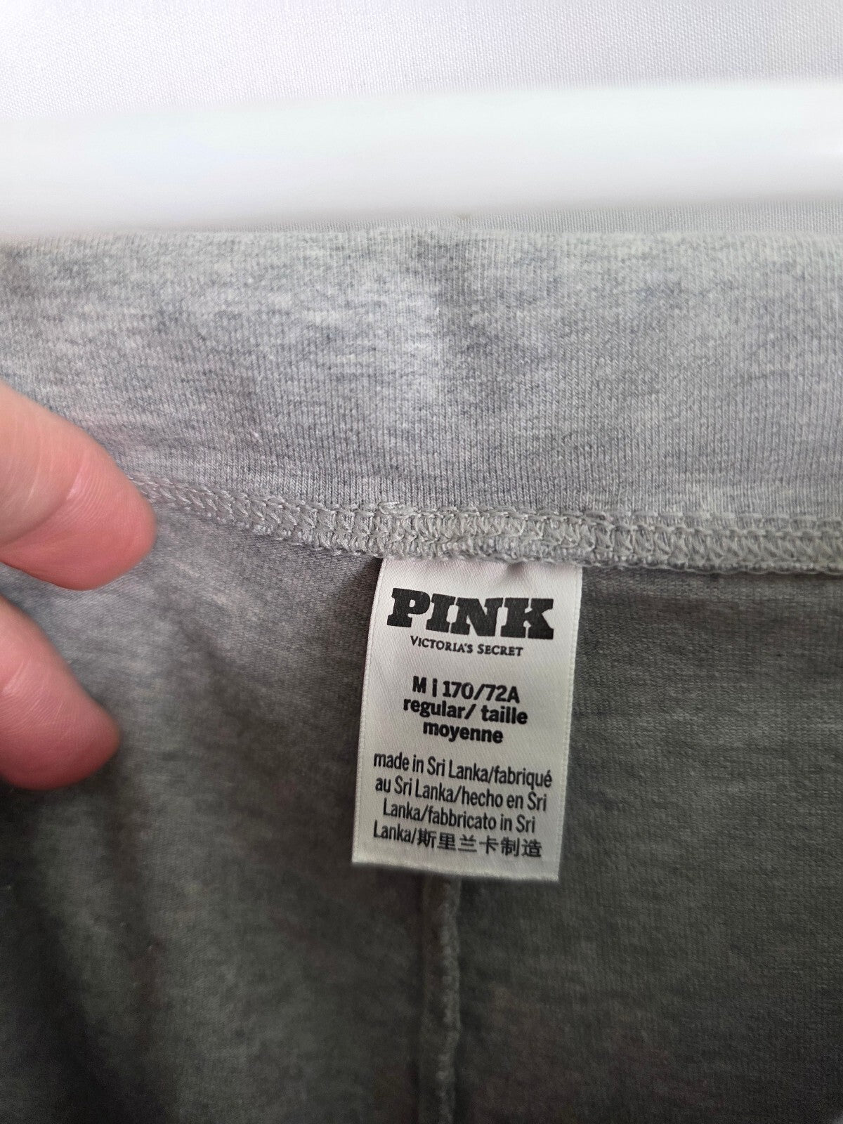 Victorias Secret PINK Grey FOLDOVER yoga Pants Crest Flare Medium