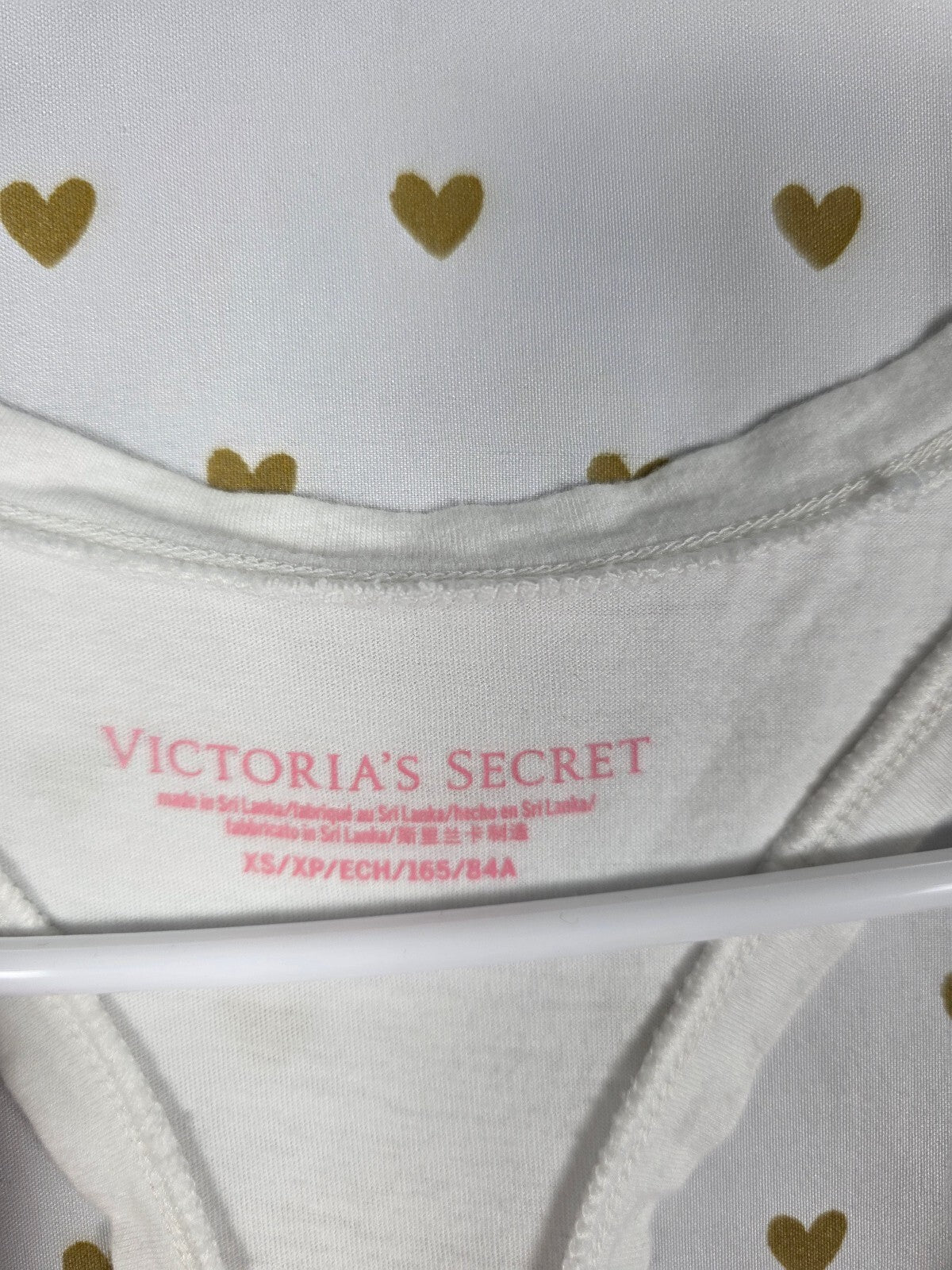 Victorias Secret Angel Striped Bling Glitter Tank Top XS White Muscle Tee