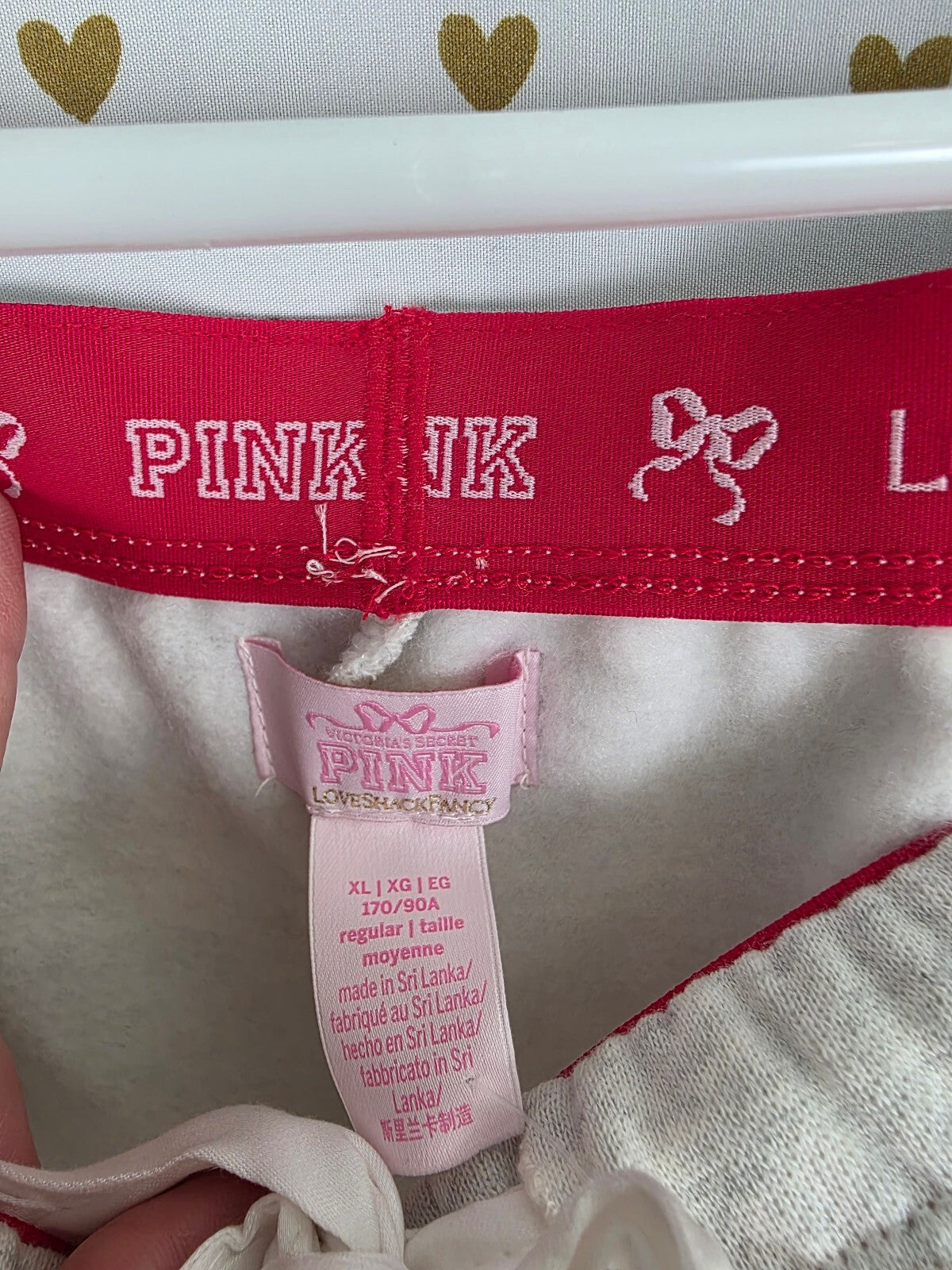 Victorias Secret PINK NEW Nwt Loveshackfancy Campus Sweats Bling Logo XL