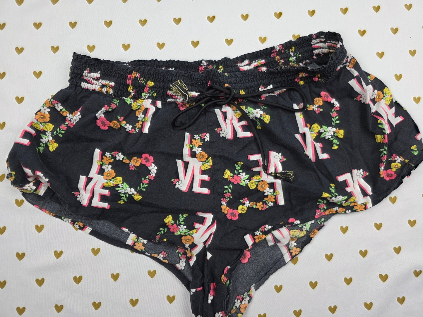 Victorias Secret LOVE Floral Small  Sleep Shorts Boxers Pajama Bottoms