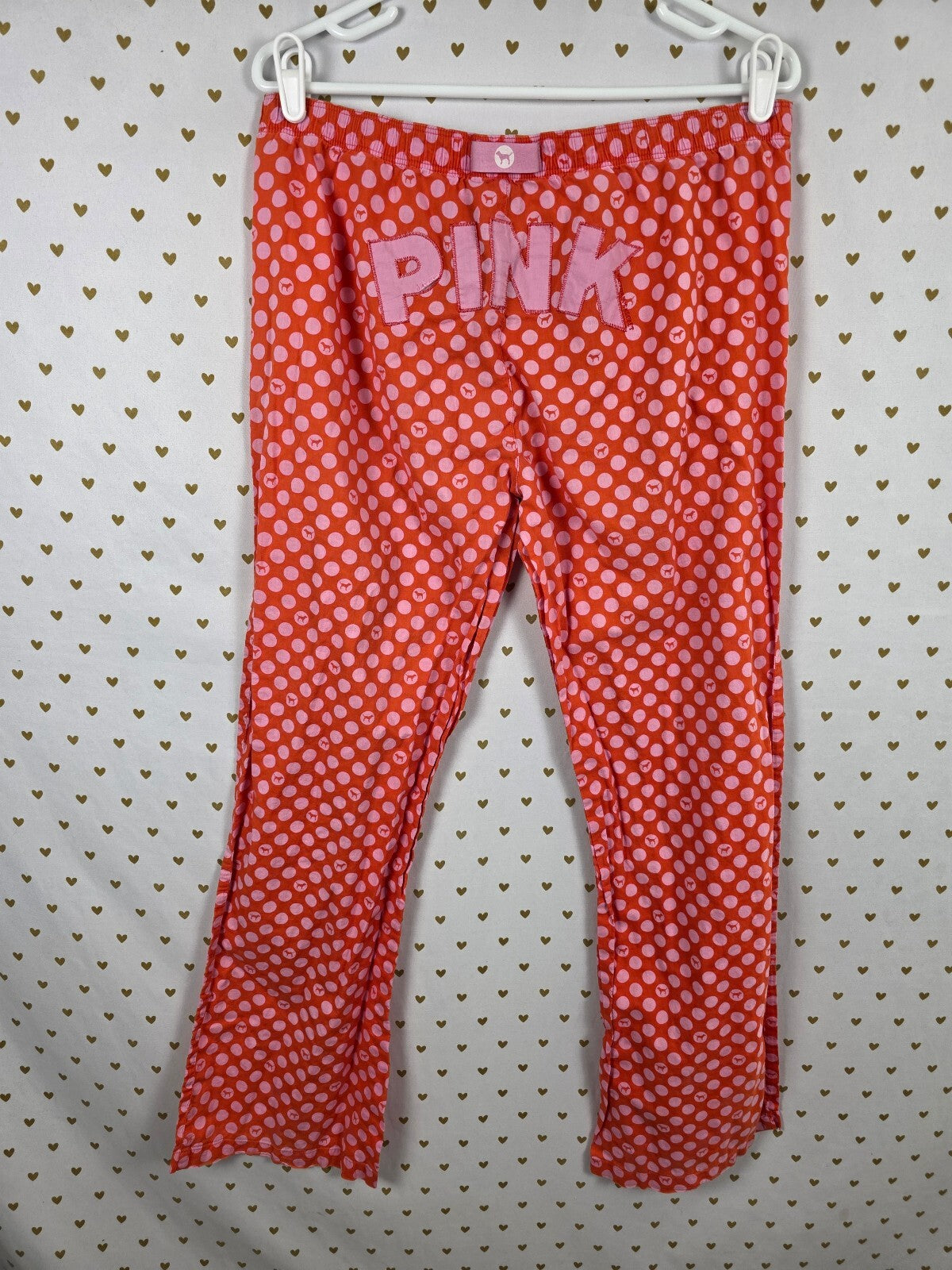 Victorias Secret Pink Polka Dot Vintage Y2k Medium Sleep Pants Pajama PJ Bottoms