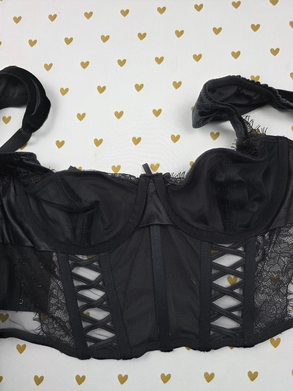 Victorias Secret Velvet Corset Tank Top Bustier Medium Bralette Bra Top Tank
