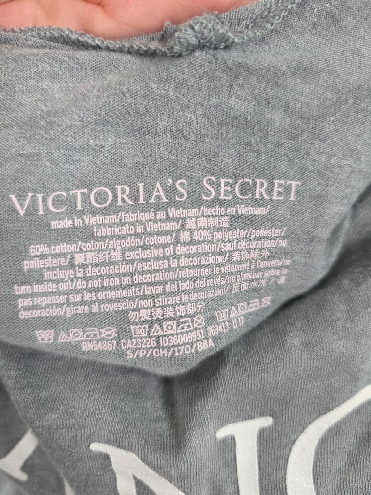 Victorias Secret Grey ANGEL Open Back Sleep Shirt Nightgown Dress PJ SMALL