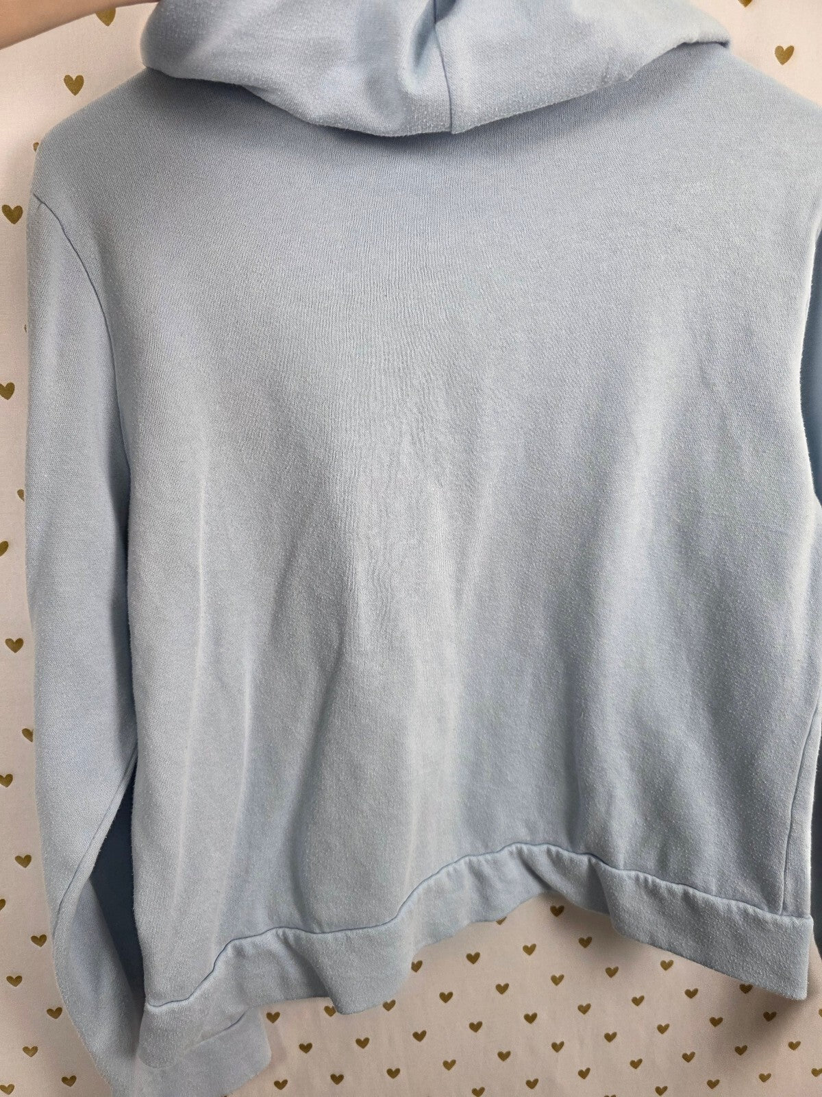Victorias Secret Pink Bling Blue Sequined Hooded Sweater Shirt Small
