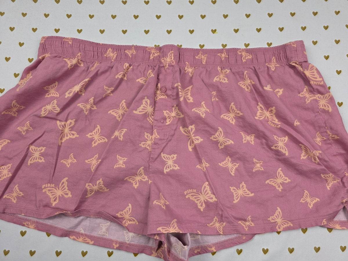 Victorias Secret PINK Butterflies XXL 2XL  Sleep Shorts Boxers Pajama Bottoms