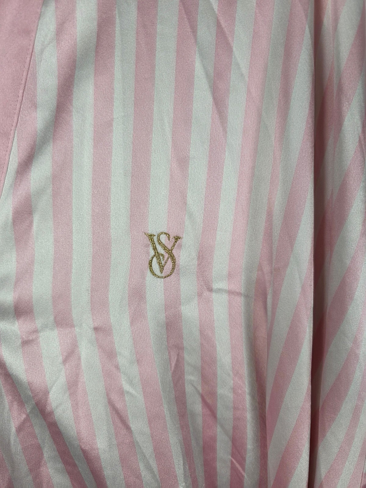 Victoria's Secret World Tour 2023 Pink Stripe Satin Robe Gold Wings Belt XL XXL