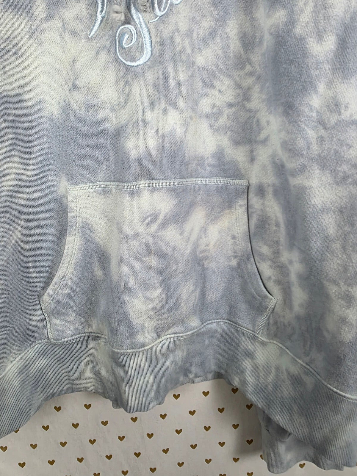 Victorias Secret Tye Dye SET Outfit Hoodie Sweater Sweatpants Blue XL XXL
