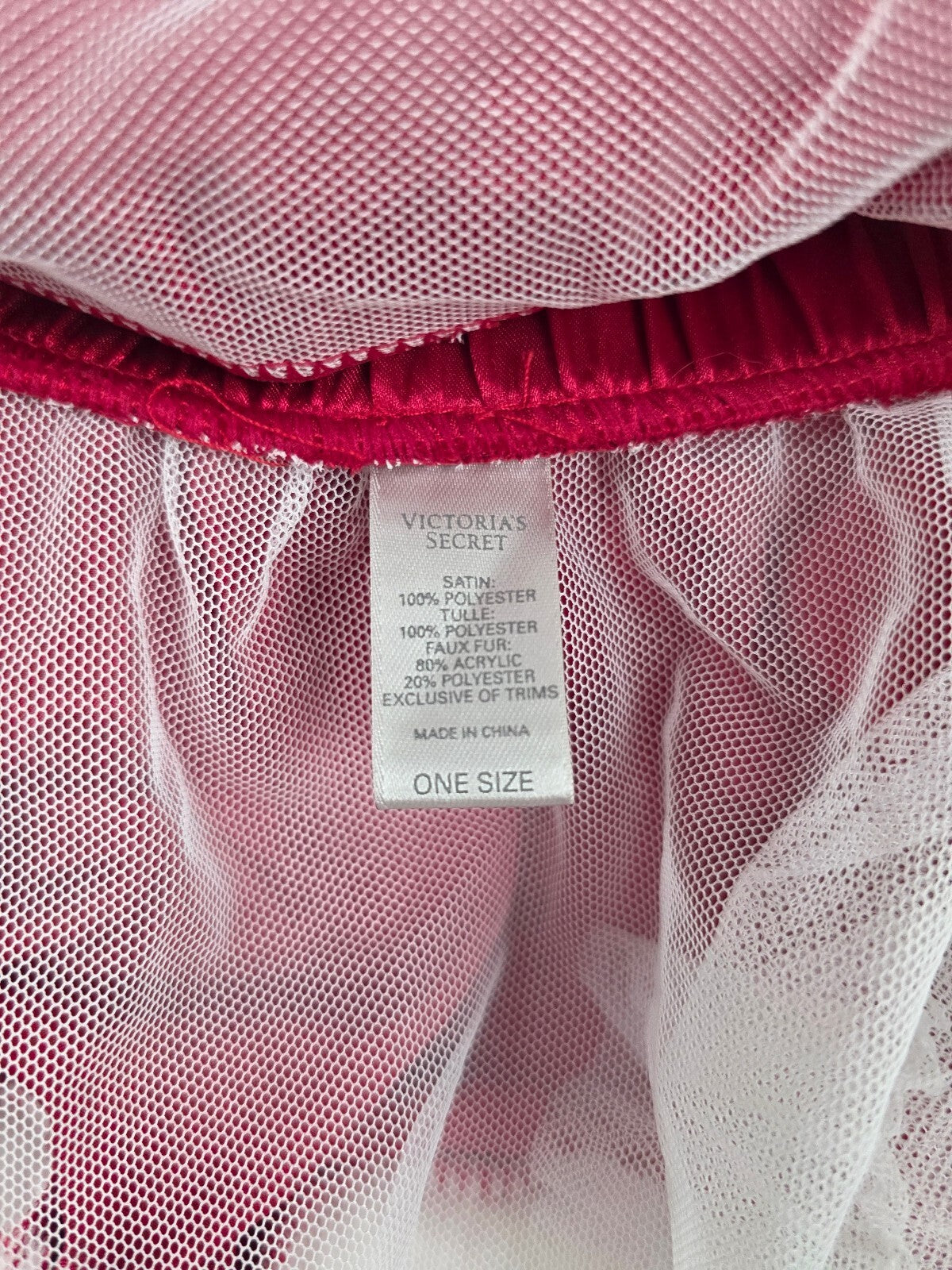 Y2K Victoria’s Secret Santa Baby Garter Skirt Red Satin Fur Tulle OS