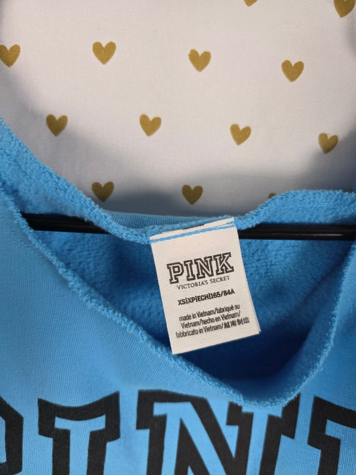 Victorias Secret Pink Blue Slouchy Sweater Logo XS