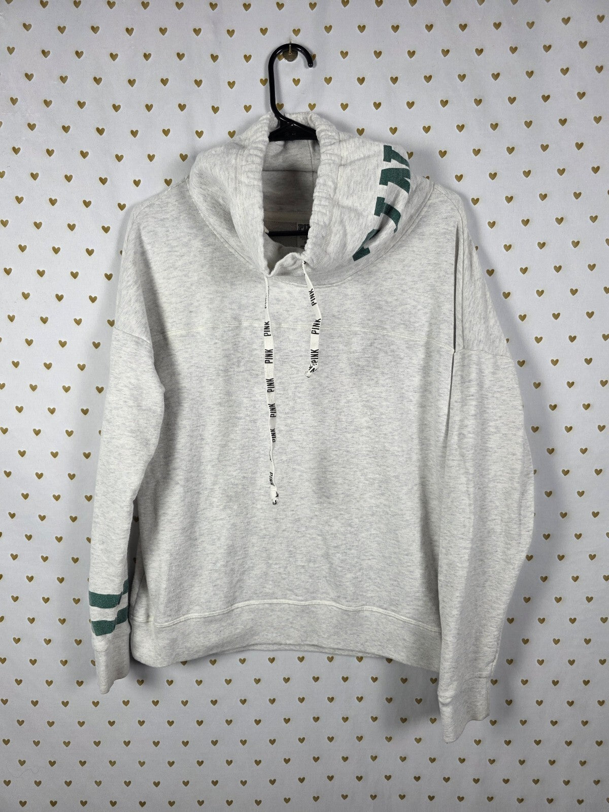 Victoria's Secret PINK Baylor University Bears Hoodie Sweatshirt Gray Green M