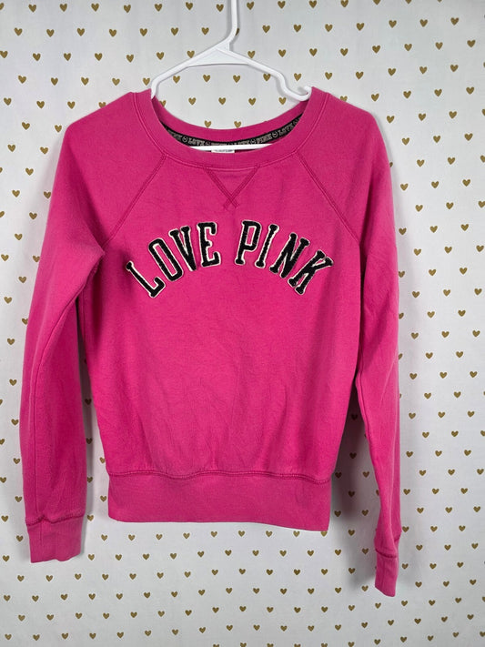 Victorias Secret Pink Vintage Embroidered LOVE Y2k Sweater Shirt XS