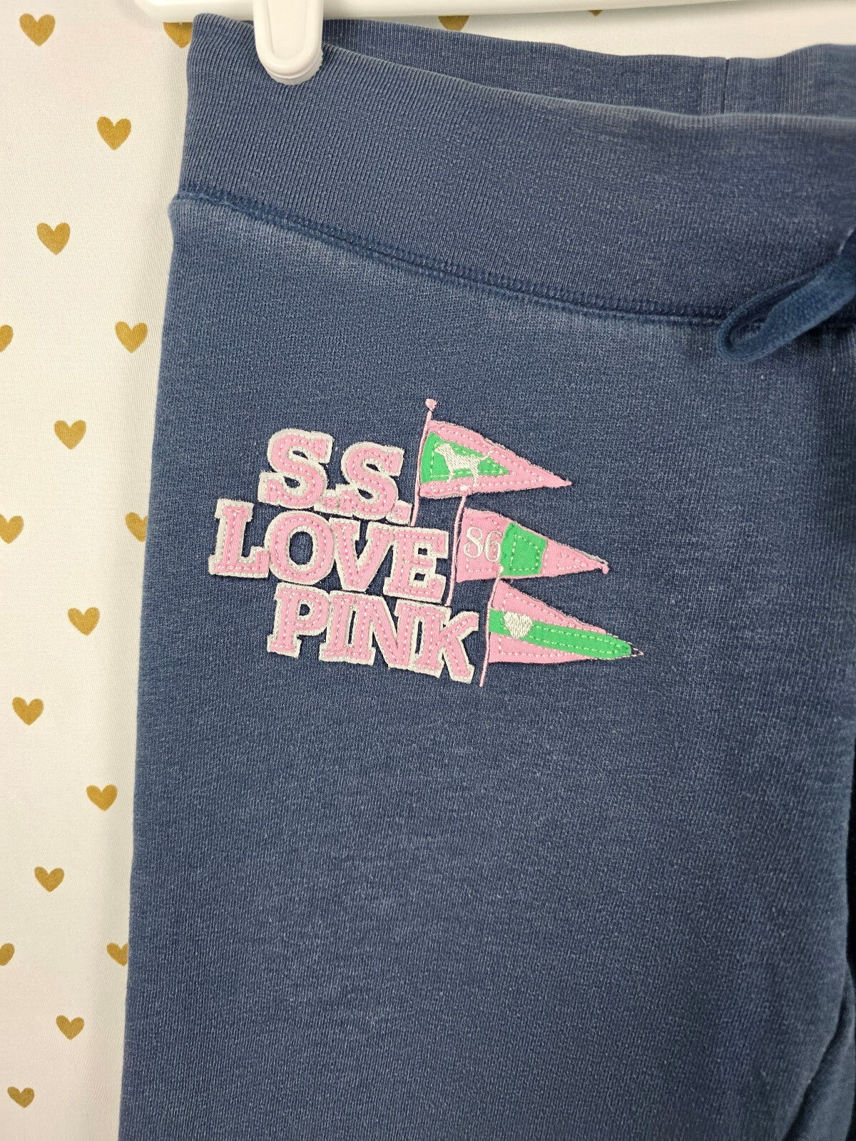 Victorias Secret PINK Vintage Tapered Sweats Sweatpants XS Blue SS LOVE